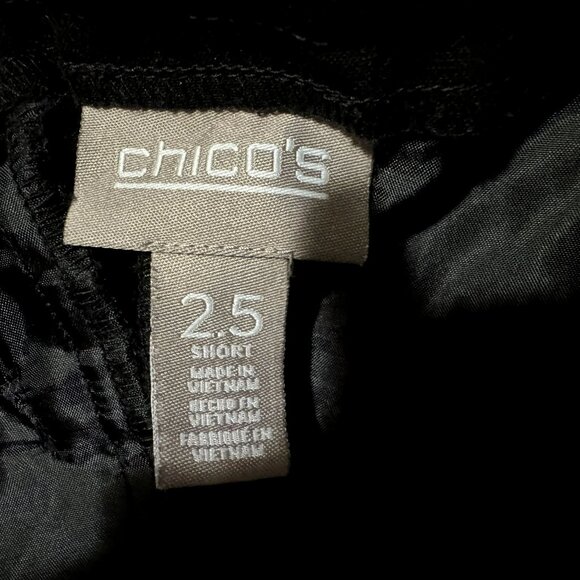 Chico's Black Dress Pants Straight Leg Pockets Classic Career 2.5 Short M 12/14 - Picture 6 of 6